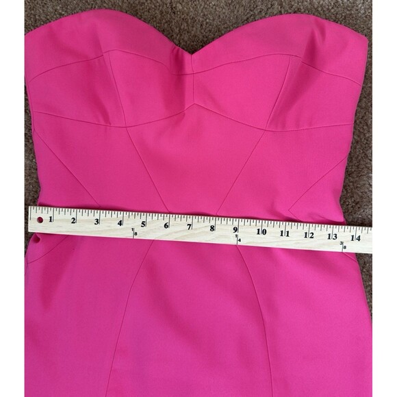 BCBG MaxAzria 'Surrey' ~ Pink Crepe Strapless Bustier Formal Gown 4 - Picture 4 of 16